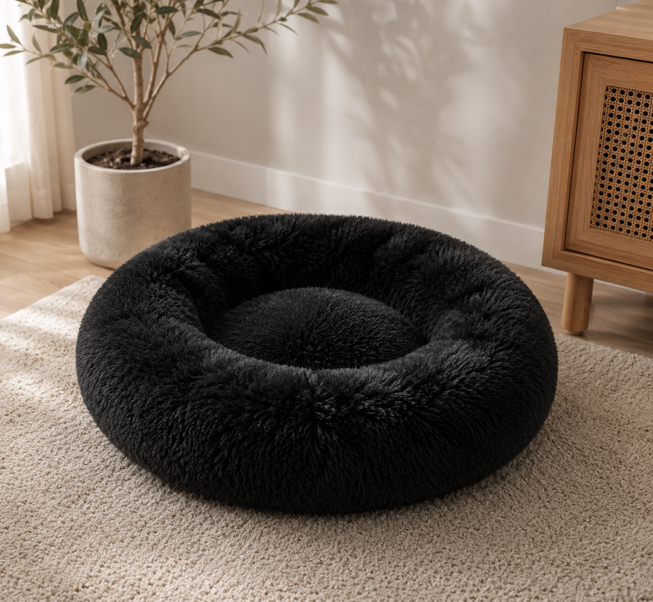 Black donut bed
